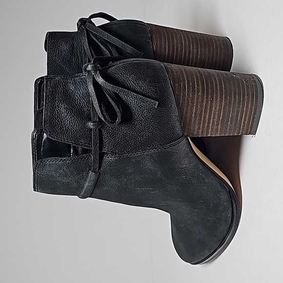 Gibson Latimer Rachel Bootie Ankle Boots Women’s Sz 9 Black Leather Stacked Heel - Picture 6 of 16